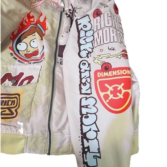 Rick And Morty Members Only Jacket - M Rare Adult Swim Lightweight Full Zip EUC - Picture 8 of 16
